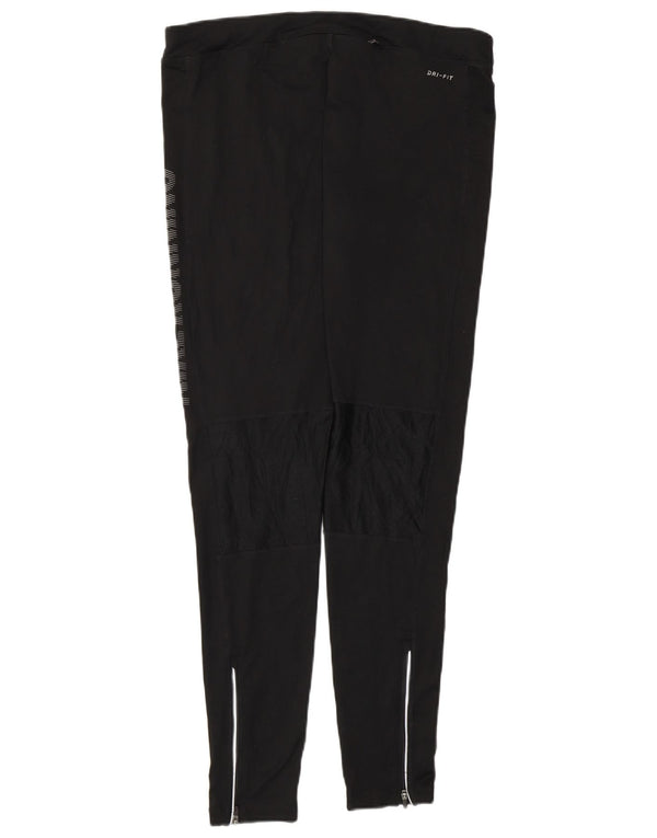 NIKE Womens Dri Fit Graphic Leggings UK 18 XL  Black Polyester