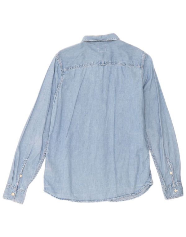 Lee Womens Loose Fit Denim Shirt UK 6 XS Blue Cotton