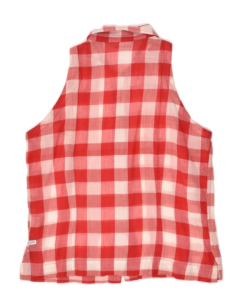 MURPHY & NYE Womens Sleeveless Shirt UK 14 Large Red Gingham Cotton | Vintage Murphy & Nye | Thrift | Second-Hand Murphy & Nye | Used Clothing | Messina Hembry 