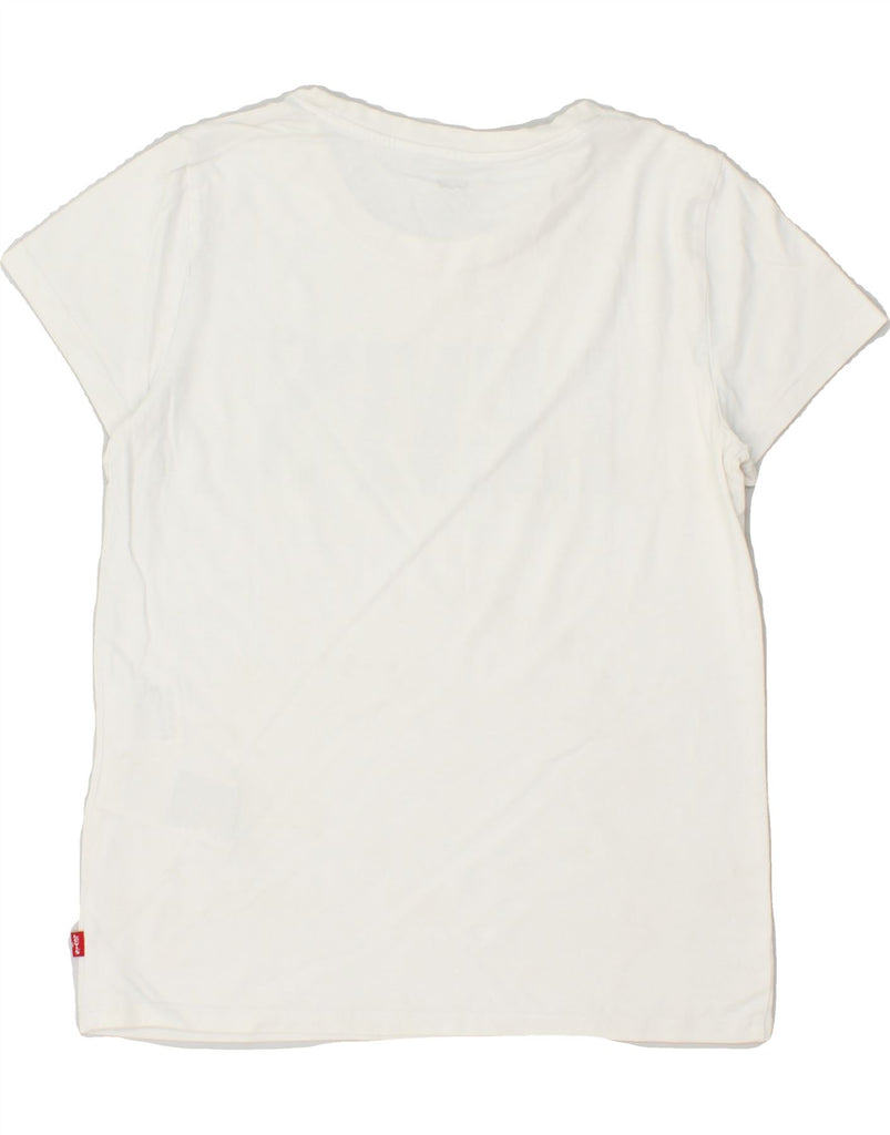 LEVI'S Womens Graphic T-Shirt Top UK 2 2XS White Cotton Vintage Levi's and Second-Hand Levi's from Messina Hembry 