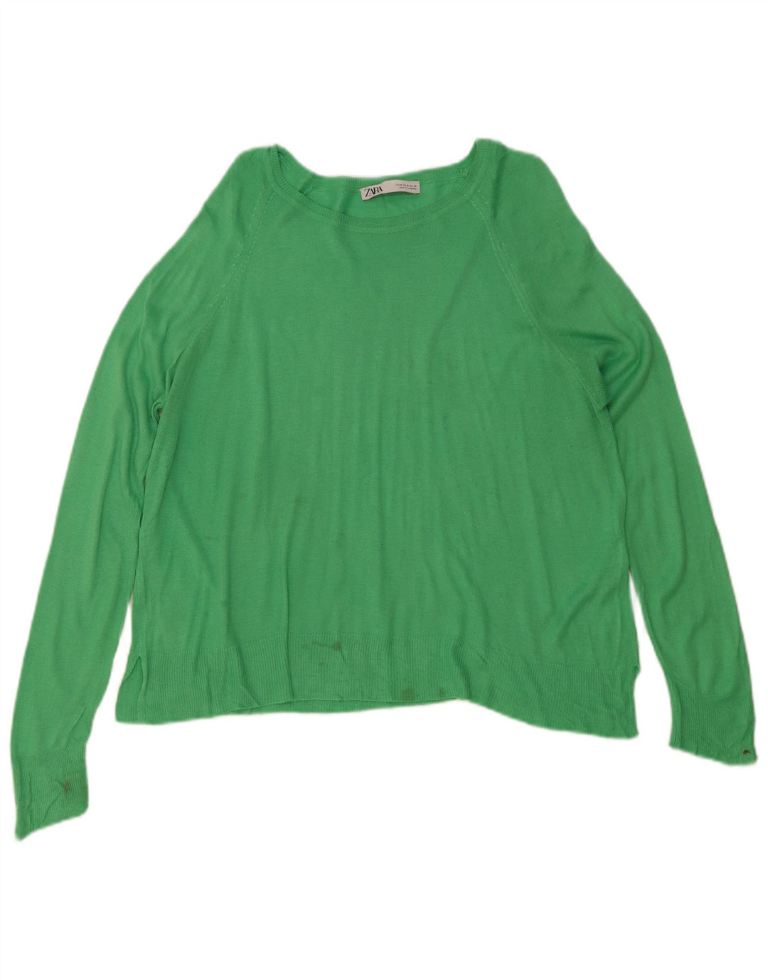 Zara Womens Boat Neck Jumper Sweater UK 14 Medium Blue Viscose