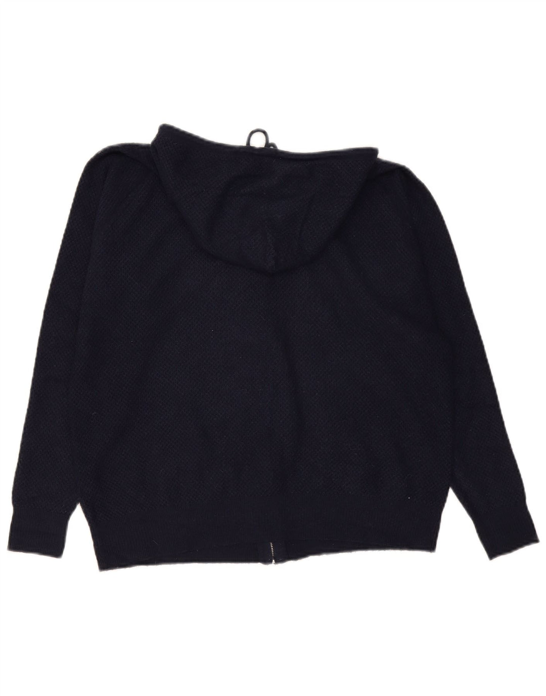 Marks & Spencer Womens Zip Hoodie Sweater UK 14 Medium Navy Blue Viscose