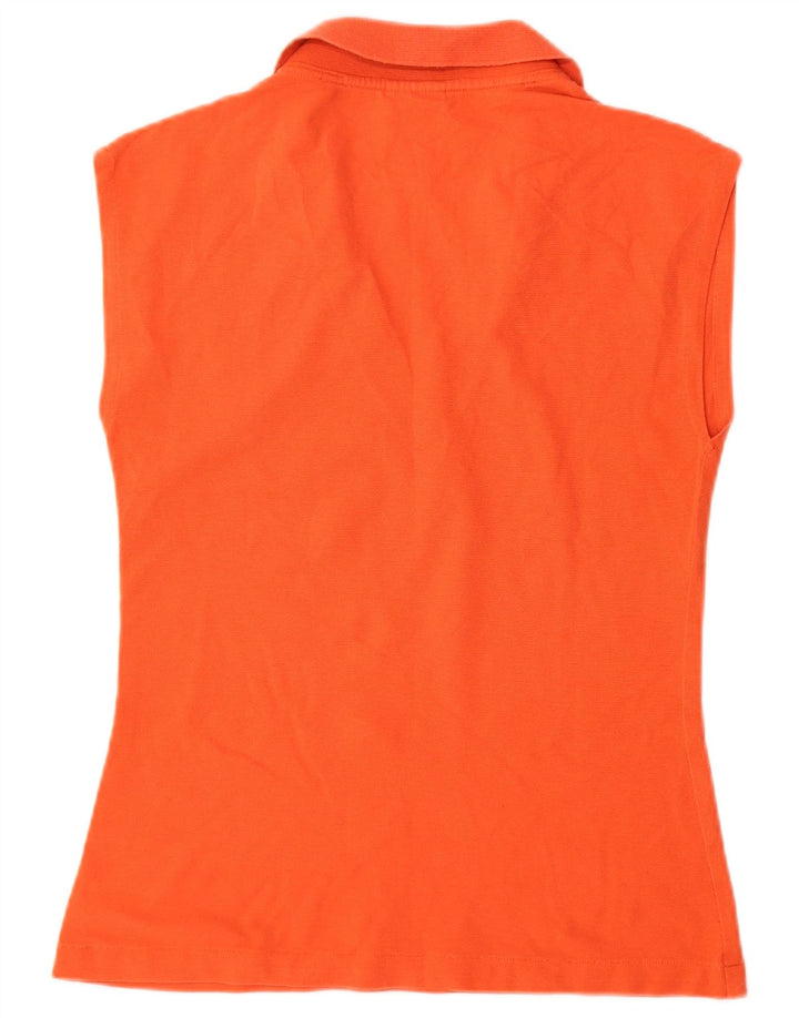 Lacoste Womens Sleeveless Polo shirt UK 12 Medium Orange