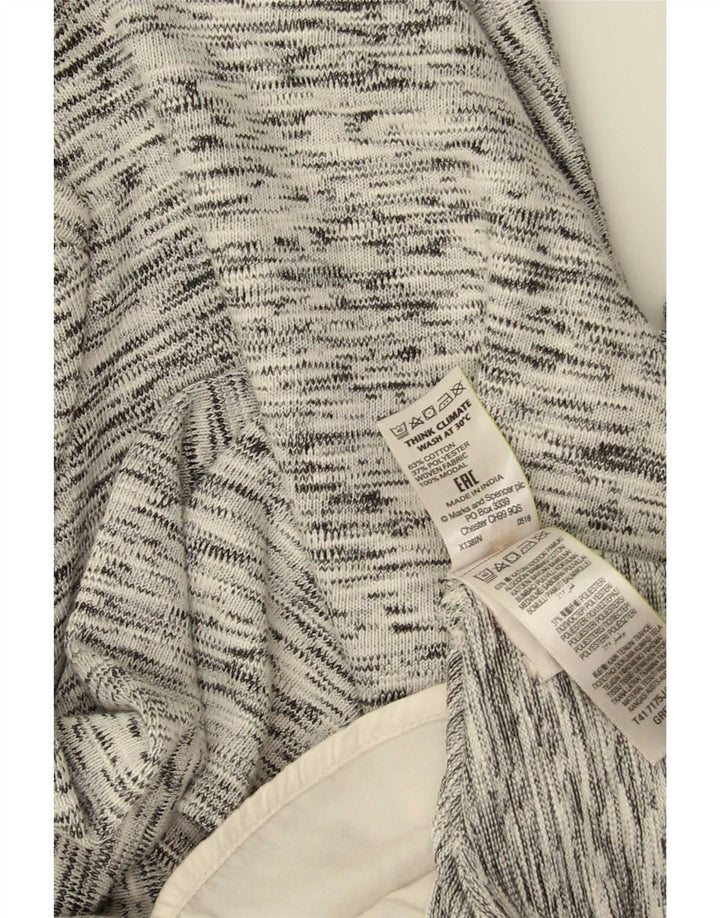 Marks & Spencer Womens Top 3/4 Sleeve UK 14 Large Grey Flecked Cotton