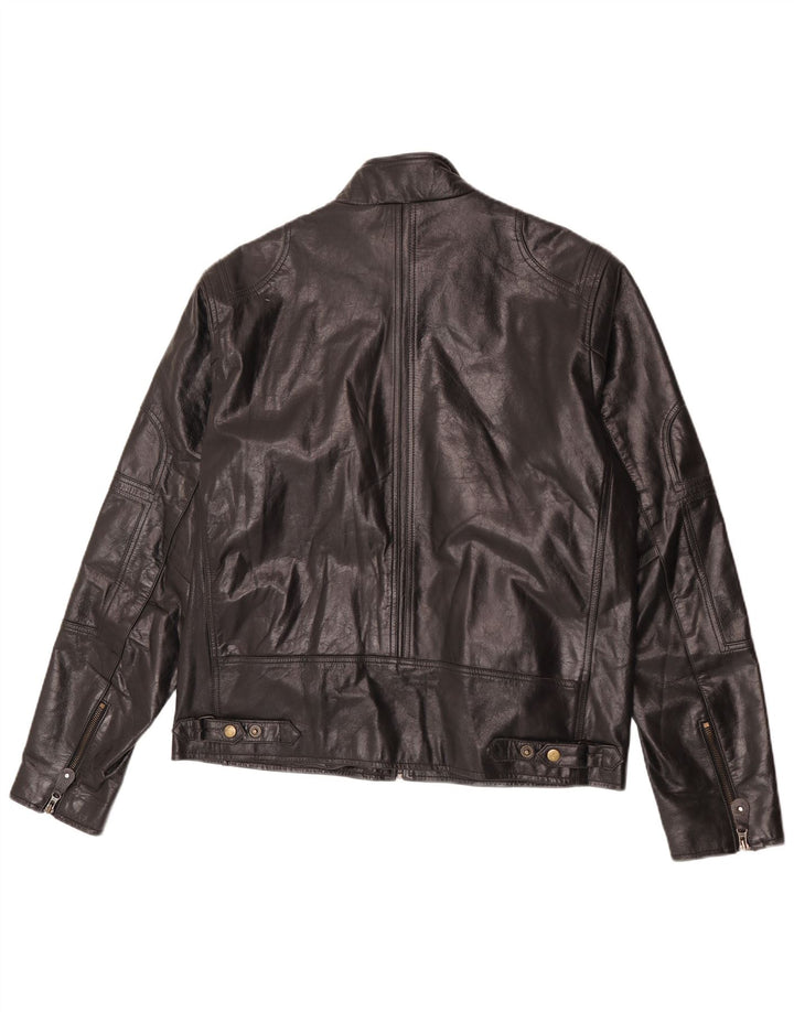Vintage Womens Leather Jacket UK 22 3XL Black