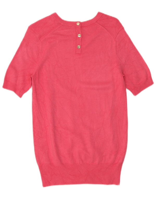 Zara Womens Short Sleeve Boat Neck Jumper Sweater UK 12 Medium Pink