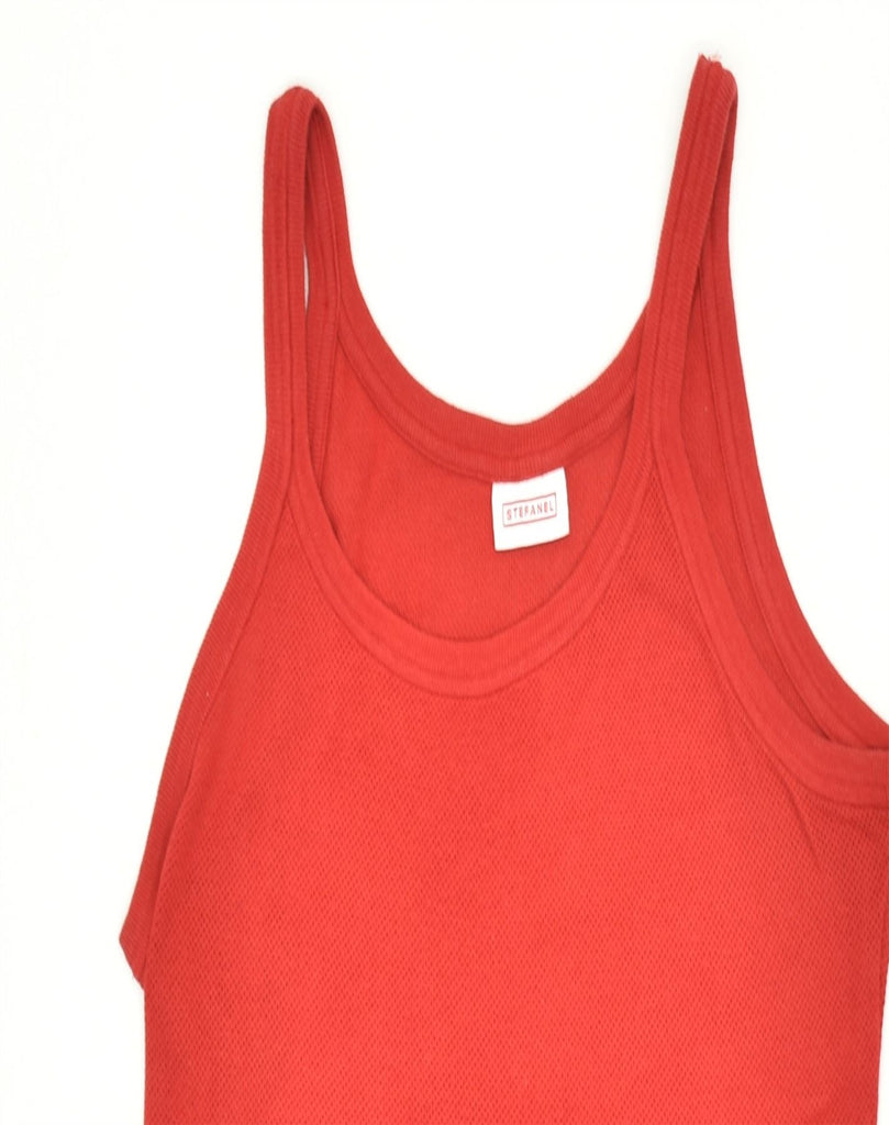 STEFANEL Womens Cami Top UK 16 Large Red Cotton | Vintage | Thrift | Second-Hand | Used Clothing | Messina Hembry 