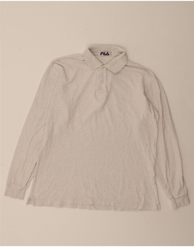 FILA Mens Long Sleeve Polo Shirt IT 44 XS Grey Cotton Vintage Fila and Second-Hand Fila from Messina Hembry 