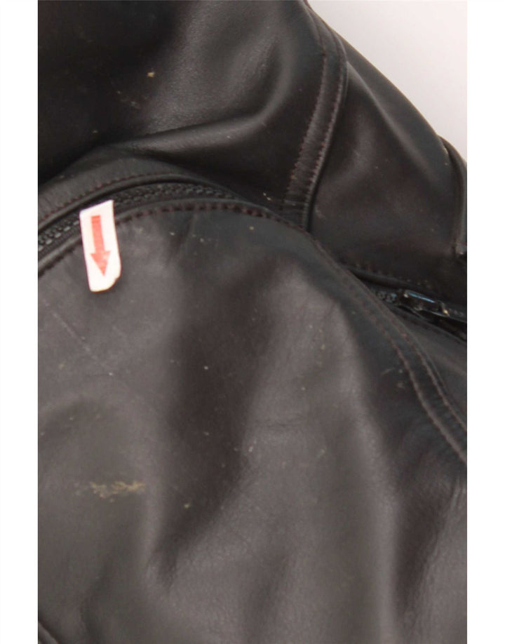 Hein Gericke Mens Leather Racer Jacket IT 50 Large Black Leather