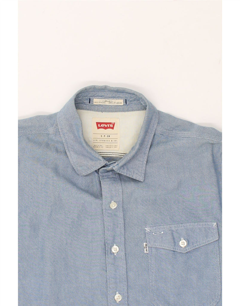 LEVI'S Mens Standard Fit Shirt Small Blue Cotton | Vintage Levi's | Thrift | Second-Hand Levi's | Used Clothing | Messina Hembry 