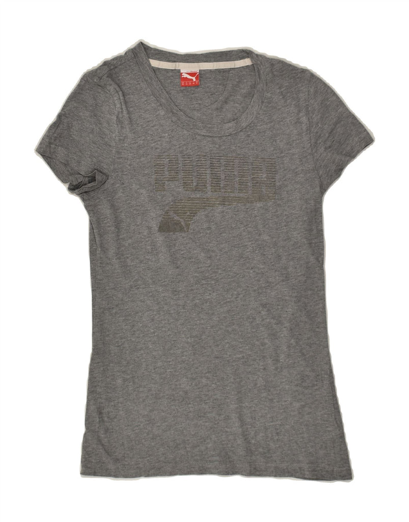 PUMA Womens Graphic T-Shirt Top UK 8 Small  Grey Cotton | Vintage Puma | Thrift | Second-Hand Puma | Used Clothing | Messina Hembry 