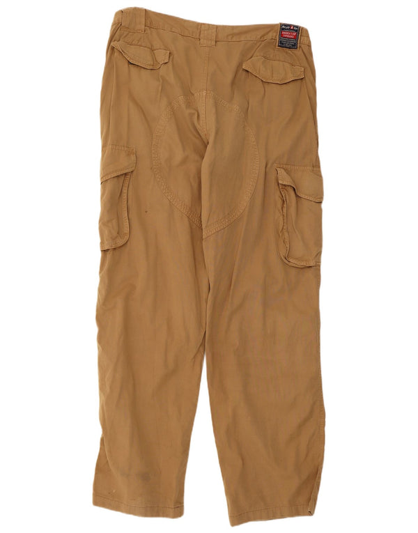 Murphy & Nye Mens Straight Cargo Trousers W38 L33 Beige Cotton