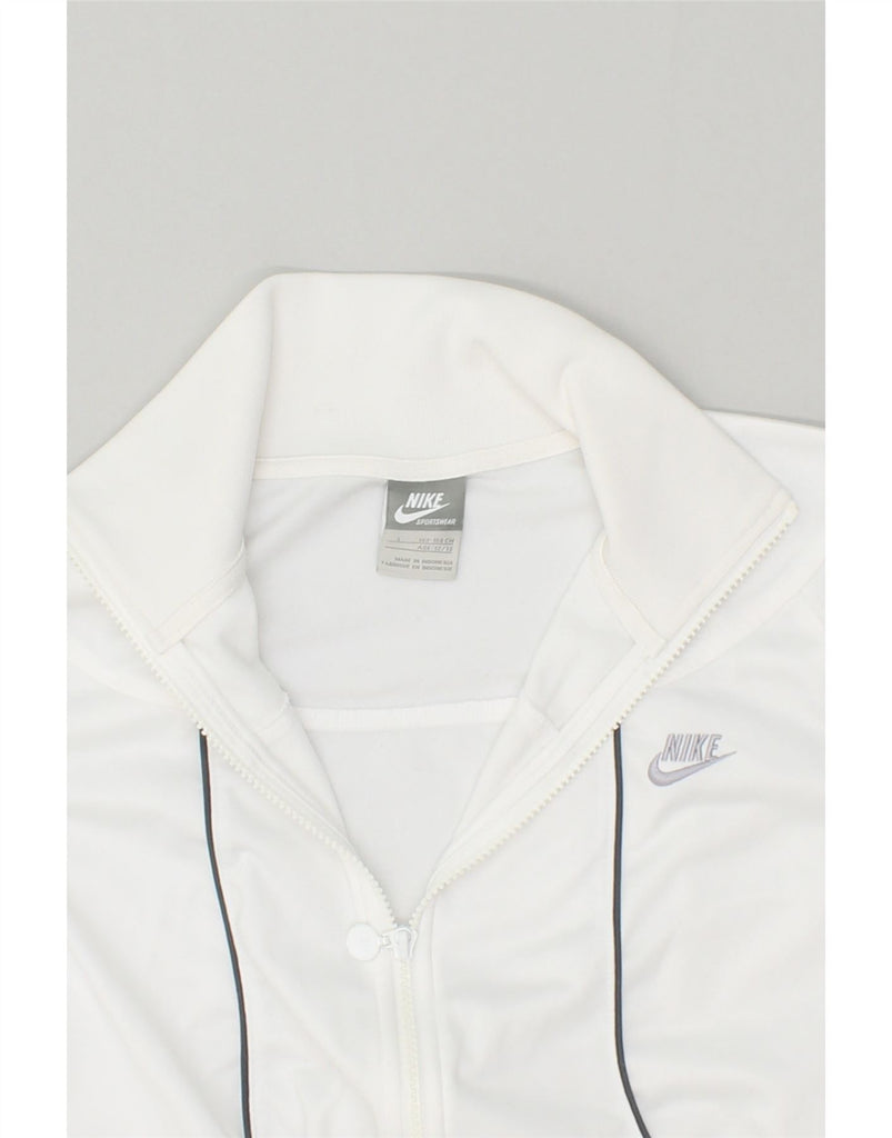 NIKE Boys Graphic Tracksuit Top Jacket 12-13 Years Large White Polyester | Vintage Nike | Thrift | Second-Hand Nike | Used Clothing | Messina Hembry 