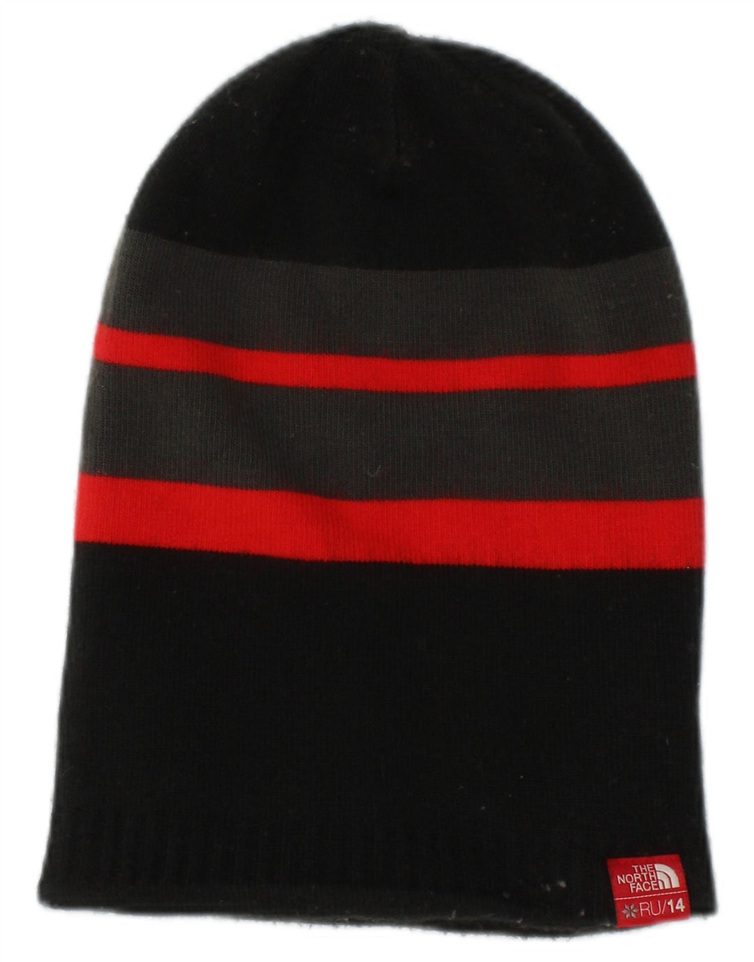 The North Face Mens Knit Beanie Hat One Size Black Striped Acrylic