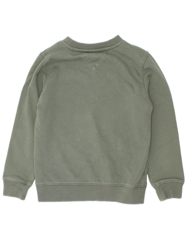 Tommy Hilfiger Boys Graphic Sweatshirt Jumper 5-6 Years Green Cotton
