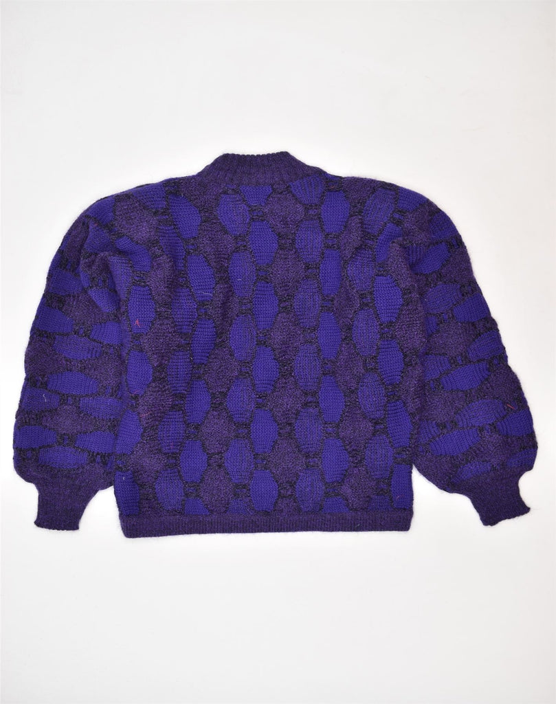 VINTAGE Womens Turtle Neck Jumper Sweater UK 16 Large Purple Geometric | Vintage | Thrift | Second-Hand | Used Clothing | Messina Hembry 