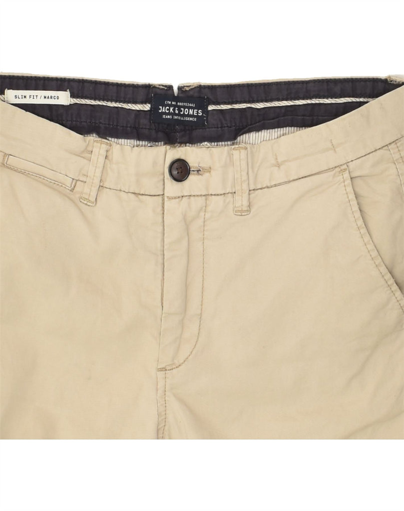 JACK & JONES Mens Marco Slim Chino Trousers W30 L32 Beige Cotton | Vintage Jack & Jones | Thrift | Second-Hand Jack & Jones | Used Clothing | Messina Hembry 