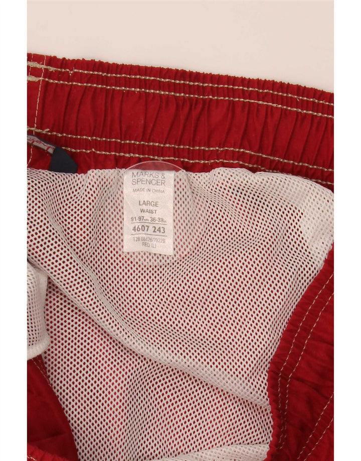 Marks & Spencer Mens Swimming Shorts Large Red Polyester