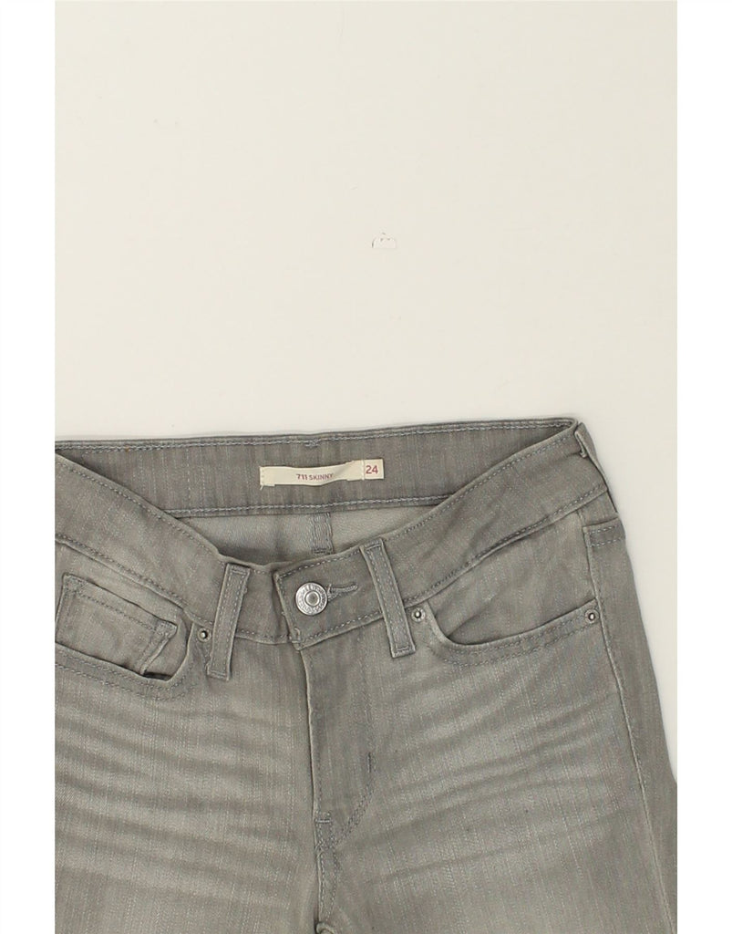 LEVI'S Womens 711 Skinny Jeans W24 L31 Grey | Vintage Levi's | Thrift | Second-Hand Levi's | Used Clothing | Messina Hembry 