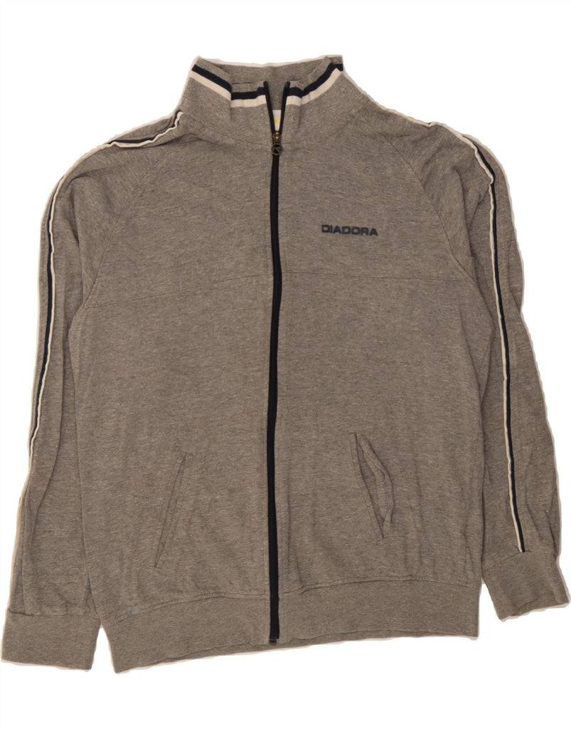 DIADORA Womens Tracksuit Top Jacket UK 16 Large Grey Cotton Vintage Diadora and Second-Hand Diadora from Messina Hembry 