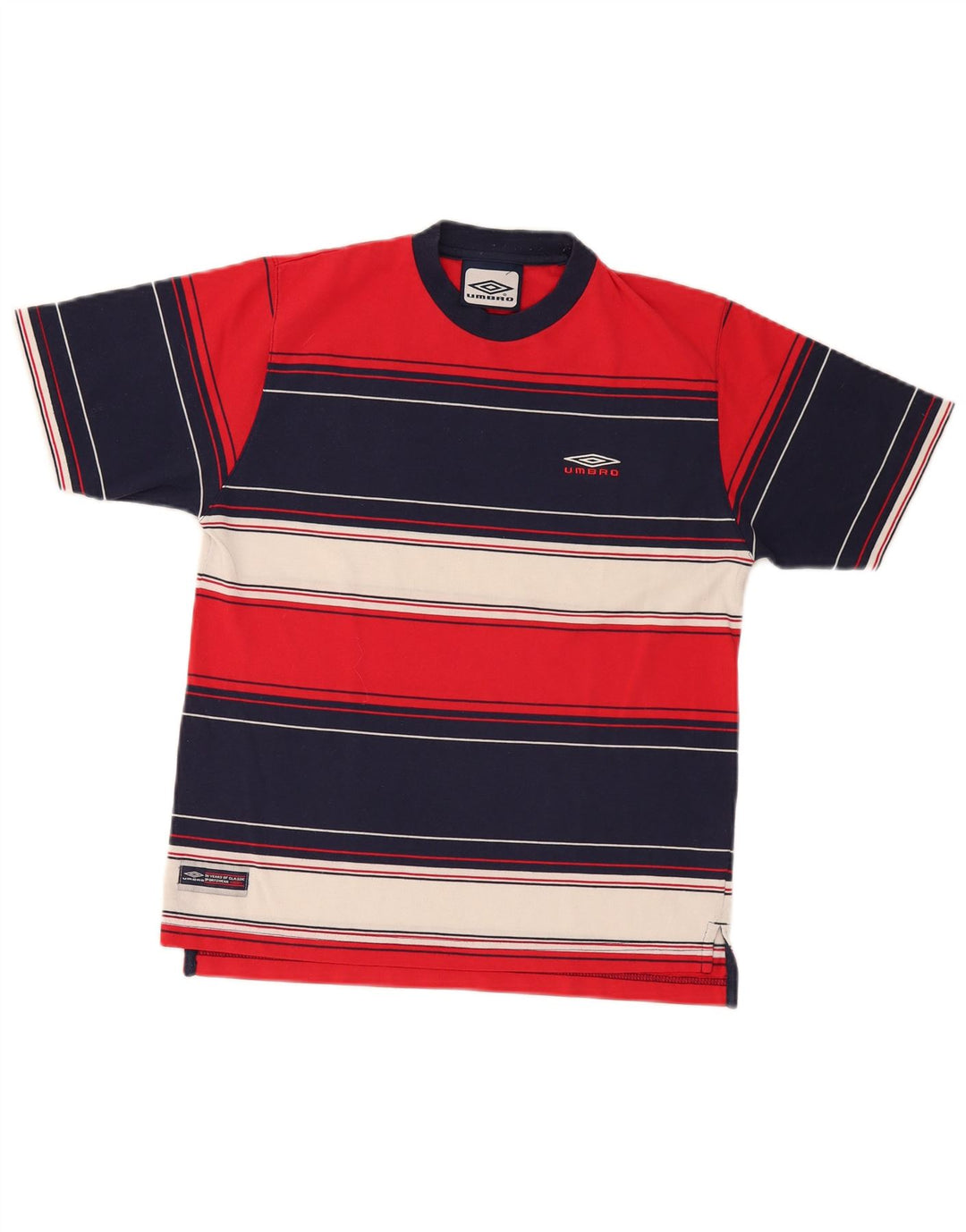 Umbro Mens T-Shirt Top Small Multicoloured Striped