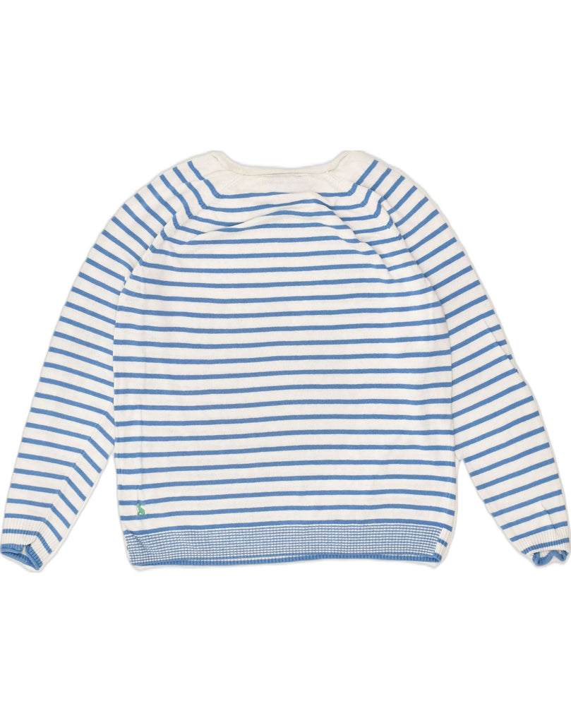 JOULES Womens Boat Neck Jumper Sweater UK 12 Medium  Blue Striped Linen | Vintage Joules | Thrift | Second-Hand Joules | Used Clothing | Messina Hembry 