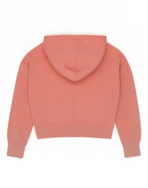 Nike Girls Graphic Crop Hoodie Jumper 10-11 Years Medium Pink Cotton