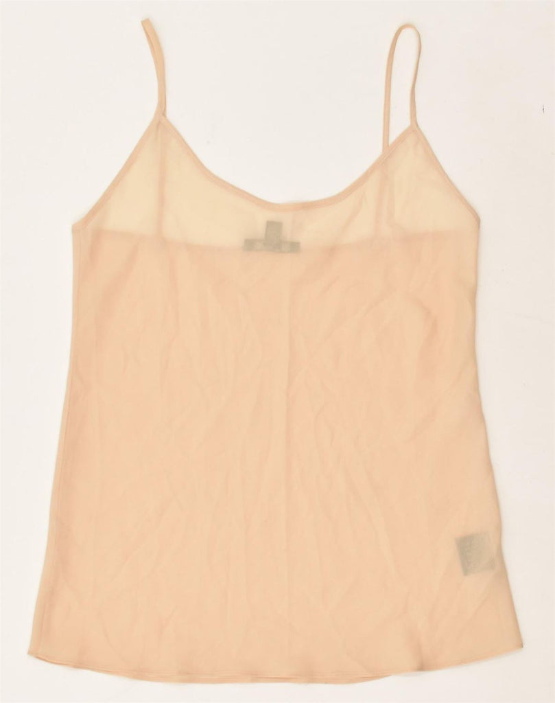 RALPH LAUREN Womens See Through Cami Top UK 12 Medium Beige Polyester | Vintage Ralph Lauren | Thrift | Second-Hand Ralph Lauren | Used Clothing | Messina Hembry 