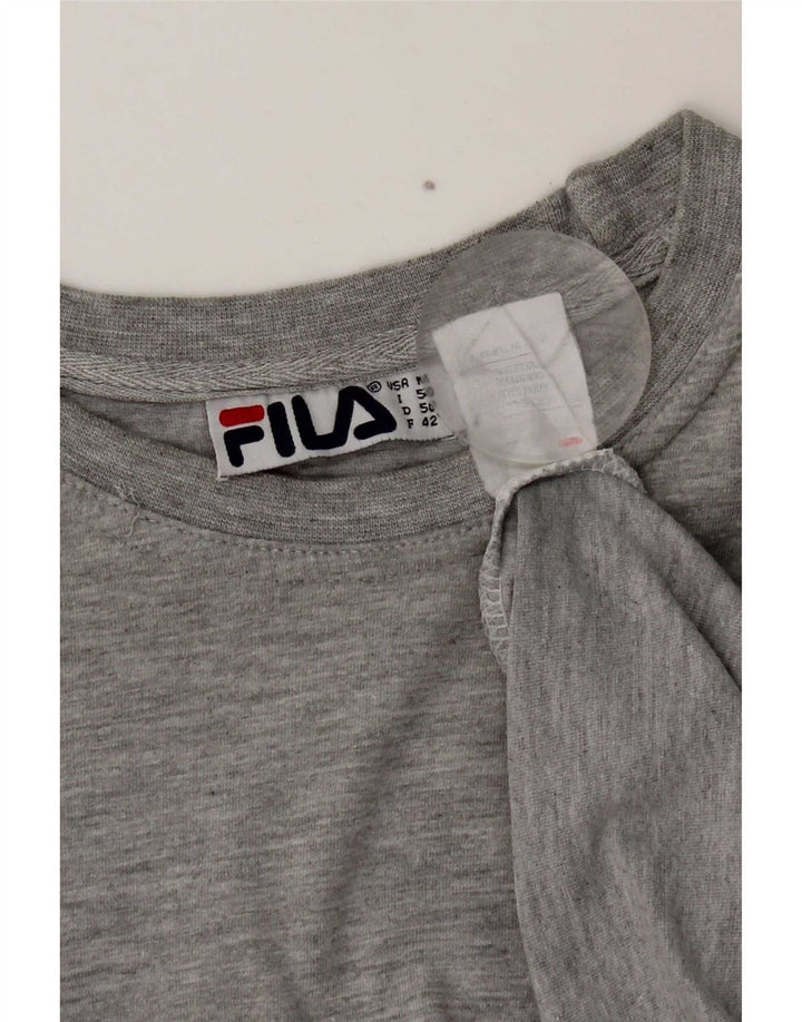 Fila Mens T-Shirt Top IT 50 Medium Grey Cotton