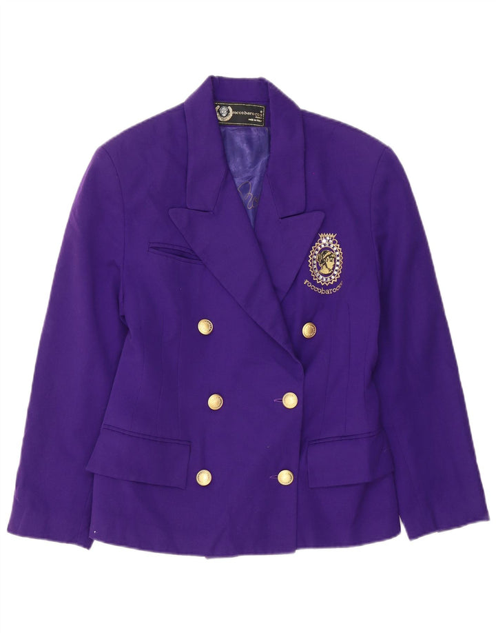 ROCCOBAROCCO Womens Double Breasted Blazer Jacket IT 42 Medium Purple