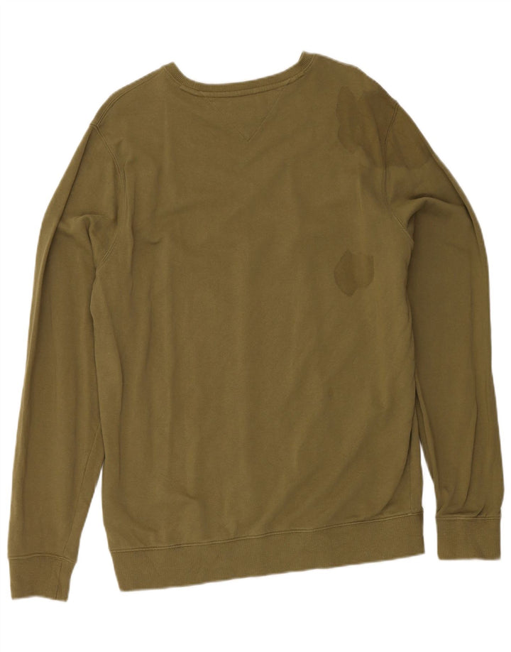 Tommy Hilfiger Mens Sweatshirt Jumper Large Khaki Cotton