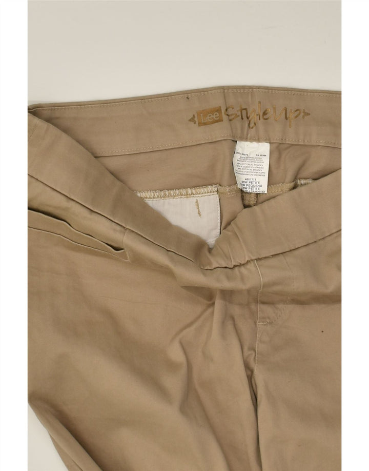LEE Womens Petite Straight Casual Trousers US 20 3XL W42 L29 Beige Cotton | Vintage Lee | Thrift | Second-Hand Lee | Used Clothing | Messina Hembry 