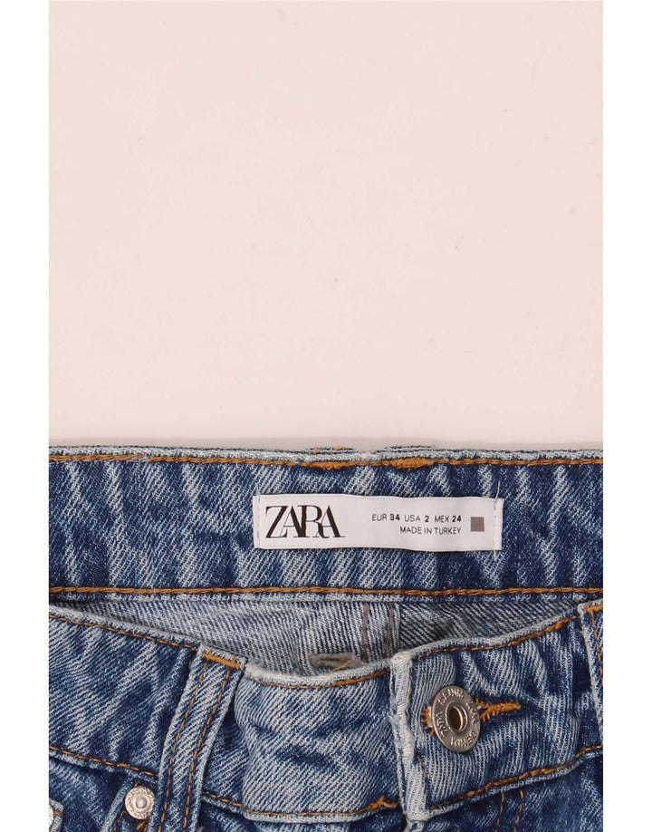 Zara Womens Straight Jeans EU 34 2XS W24 L30 Blue