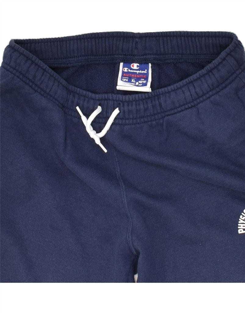 CHAMPION Boys Tracksuit Trousers Joggers 13-14 Years XL Navy Blue Cotton | Vintage Champion | Thrift | Second-Hand Champion | Used Clothing | Messina Hembry 