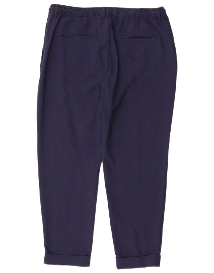 Zara Mens Tapered Chino Trousers Large W32 L26 Navy Blue Polyester