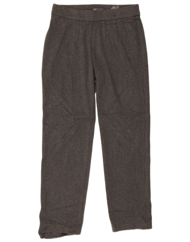 Marks & Spencer Womens Casual Trousers UK 12 Medium W30 L28 Grey
