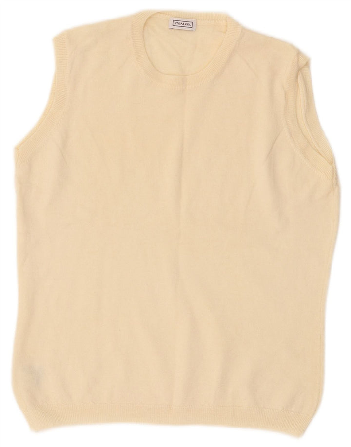 Stefanel Womens Vest Tank Top IT 46 Large Off White Wool