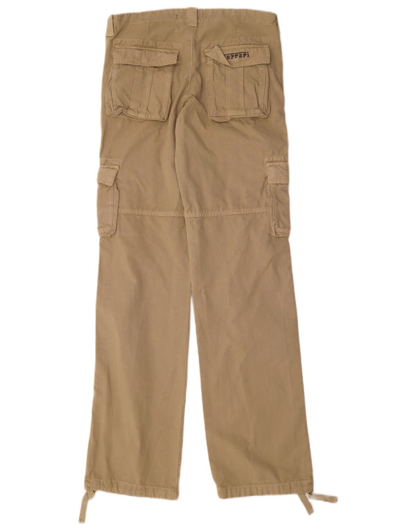 Ferrari Womens Straight Cargo Trousers W32 L34 Beige Cotton