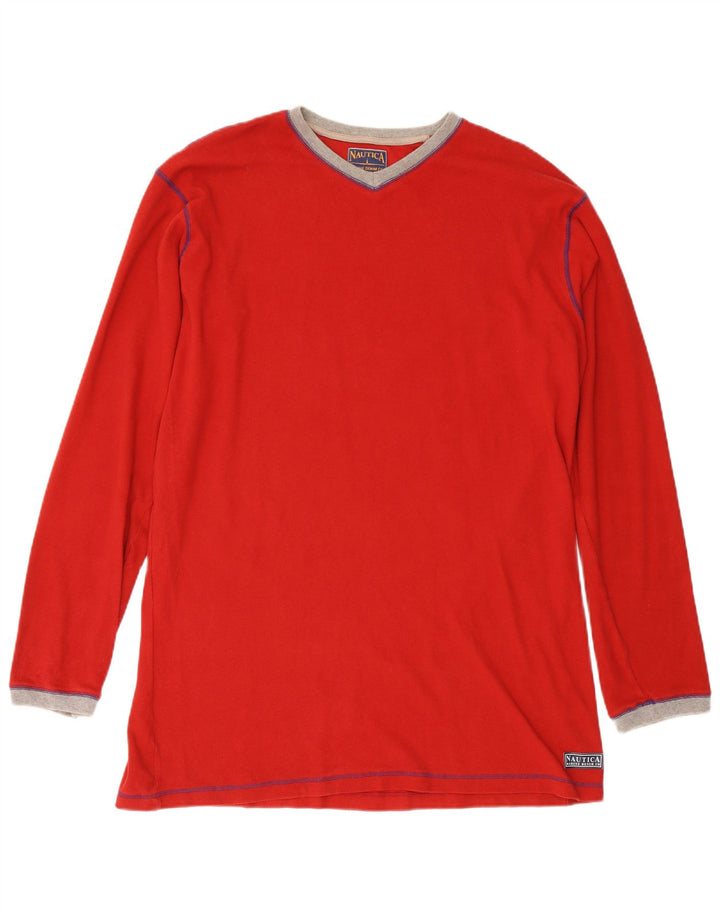 Nautica Mens Top Long Sleeve XL Red Cotton