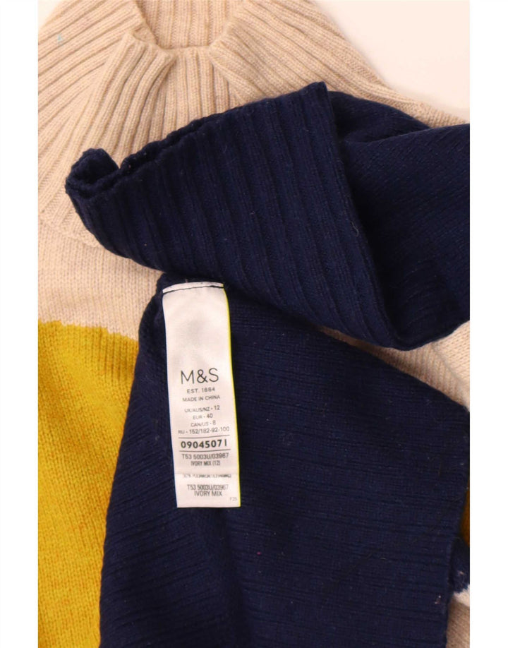 Marks & Spencer Womens Turtle Neck Jumper Sweater UK 12 Medium Multicoloure