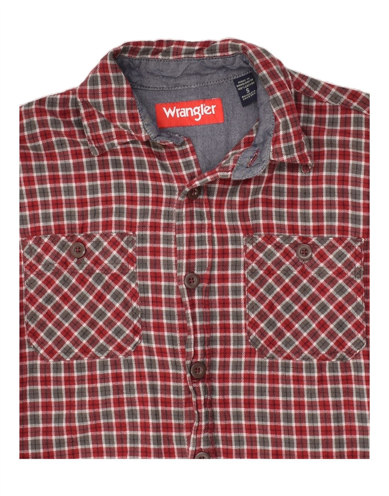 WRANGLER Mens Flannel Shirt Small Red Check Cotton | Vintage Wrangler | Thrift | Second-Hand Wrangler | Used Clothing | Messina Hembry 