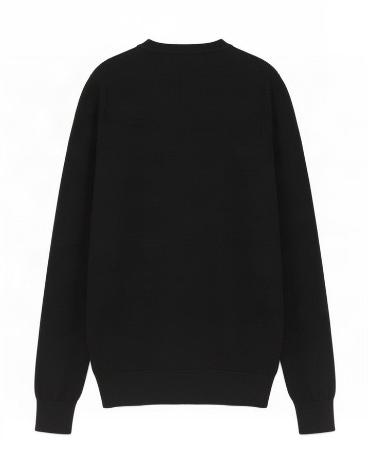 Massimo Dutti Womens V-Neck Jumper Sweater UK 10 Small Black