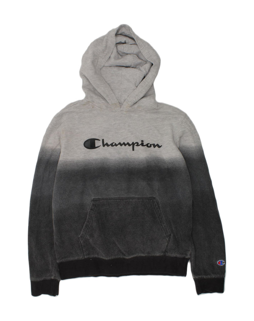 CHAMPION Girls Graphic Hoodie Jumper 15-16 Years XL Grey Tie Dye Cotton | Vintage Champion | Thrift | Second-Hand Champion | Used Clothing | Messina Hembry 