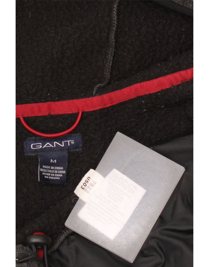 Gant Mens Graphic Zip Hoodie Sweater Medium Grey Flecked Polyester