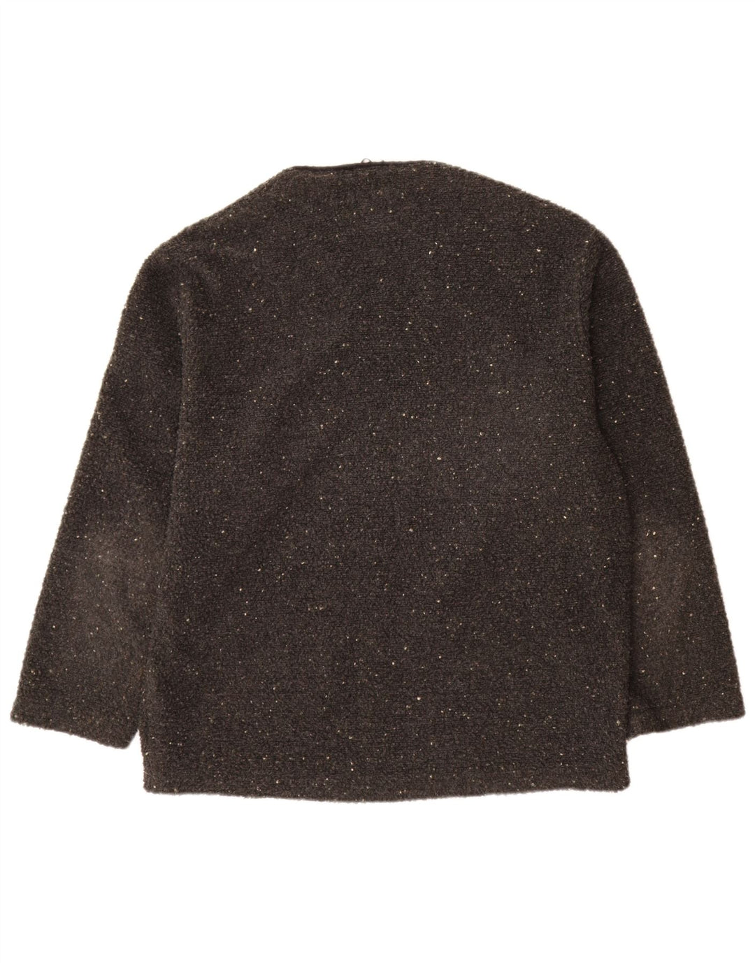Vintage Womens Cardigan Sweater UK 18 XL Grey Flecked Polyester
