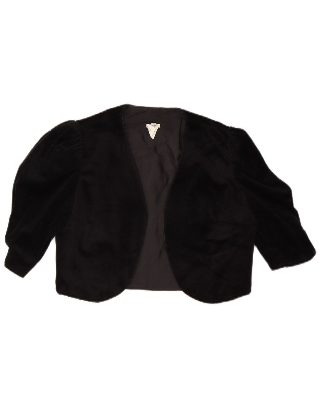 VINTAGE Womens Open Bolero Jacket IT 36 XS Black Triacetate