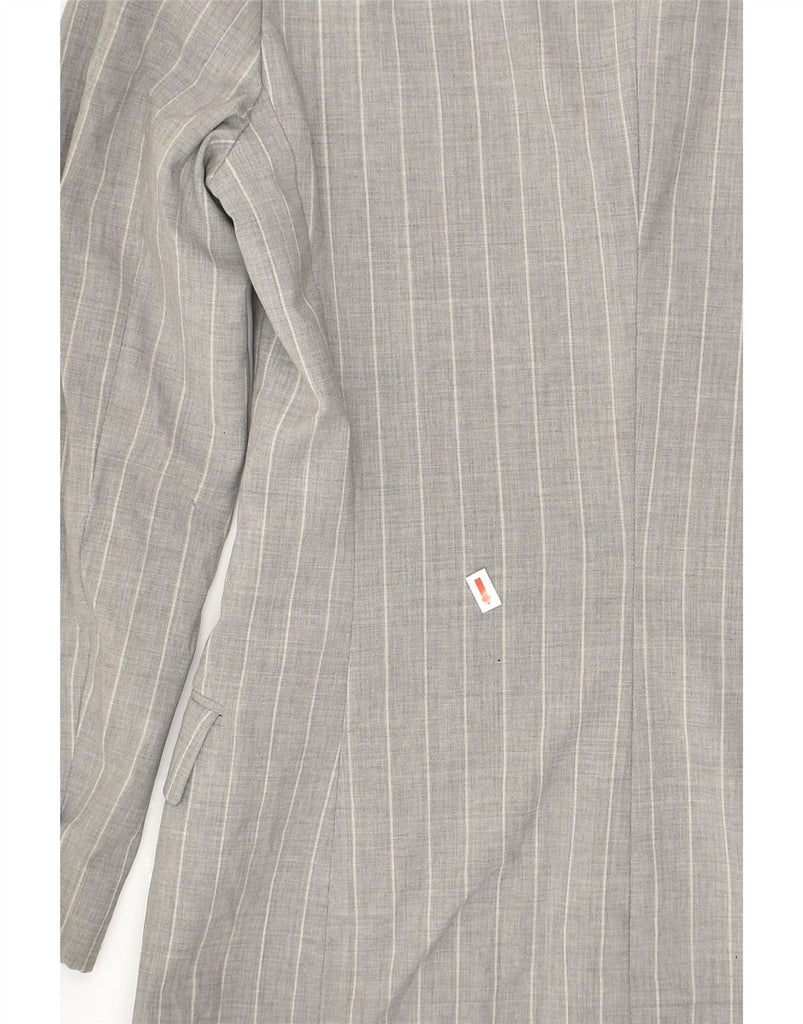 RALPH LAUREN Womens 3 Button Blazer Jacket US 4 Small Grey Striped Wool | Vintage Ralph Lauren | Thrift | Second-Hand Ralph Lauren | Used Clothing | Messina Hembry 