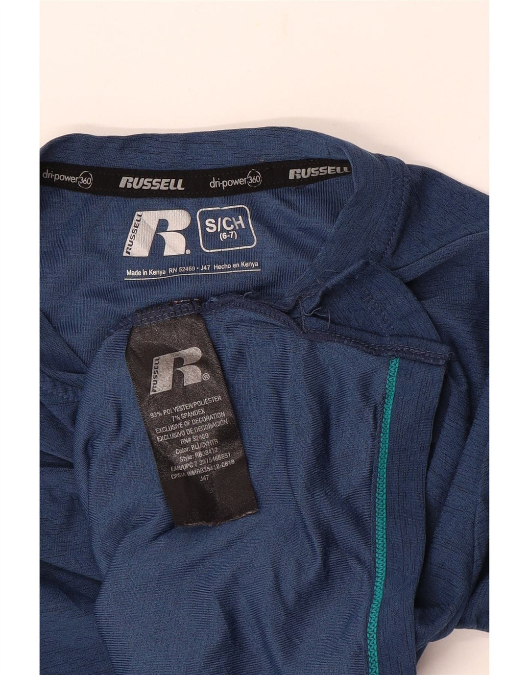 Russell Athletic Boys Dri-Power Top Long Sleeve 6-7 Years Small Navy Blue