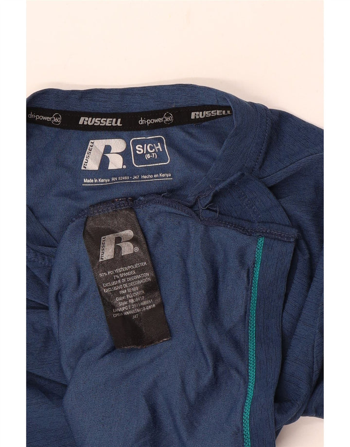 Russell Athletic Boys Dri-Power Top Long Sleeve 6-7 Years Small Navy Blue
