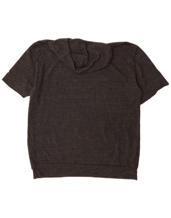 NEW BALANCE Mens Graphic Short Sleeve Hoodie Jumper XL Grey Polyester